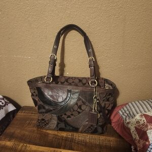 Coach Vintage Brown Patchwork Shoulder Bag